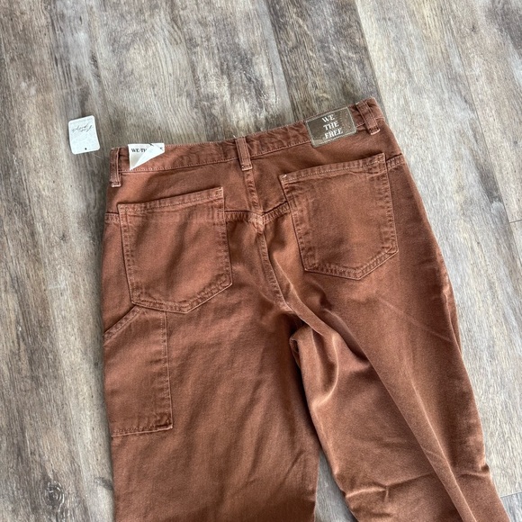 NWT! We The Free Carpenter TINSLEY BAGGY HIGH RISE STRAIGHT LEG Color: Chocolate - Picture 8 of 14